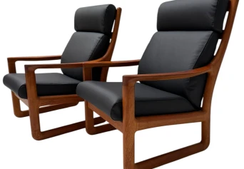 Mid-Century Modern Chairs and Hocker by Johannes Andersen for Silkeborg, 1960s